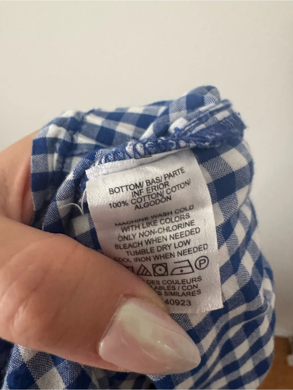 LOFT Blue and White Gingham Smocked Top Set
